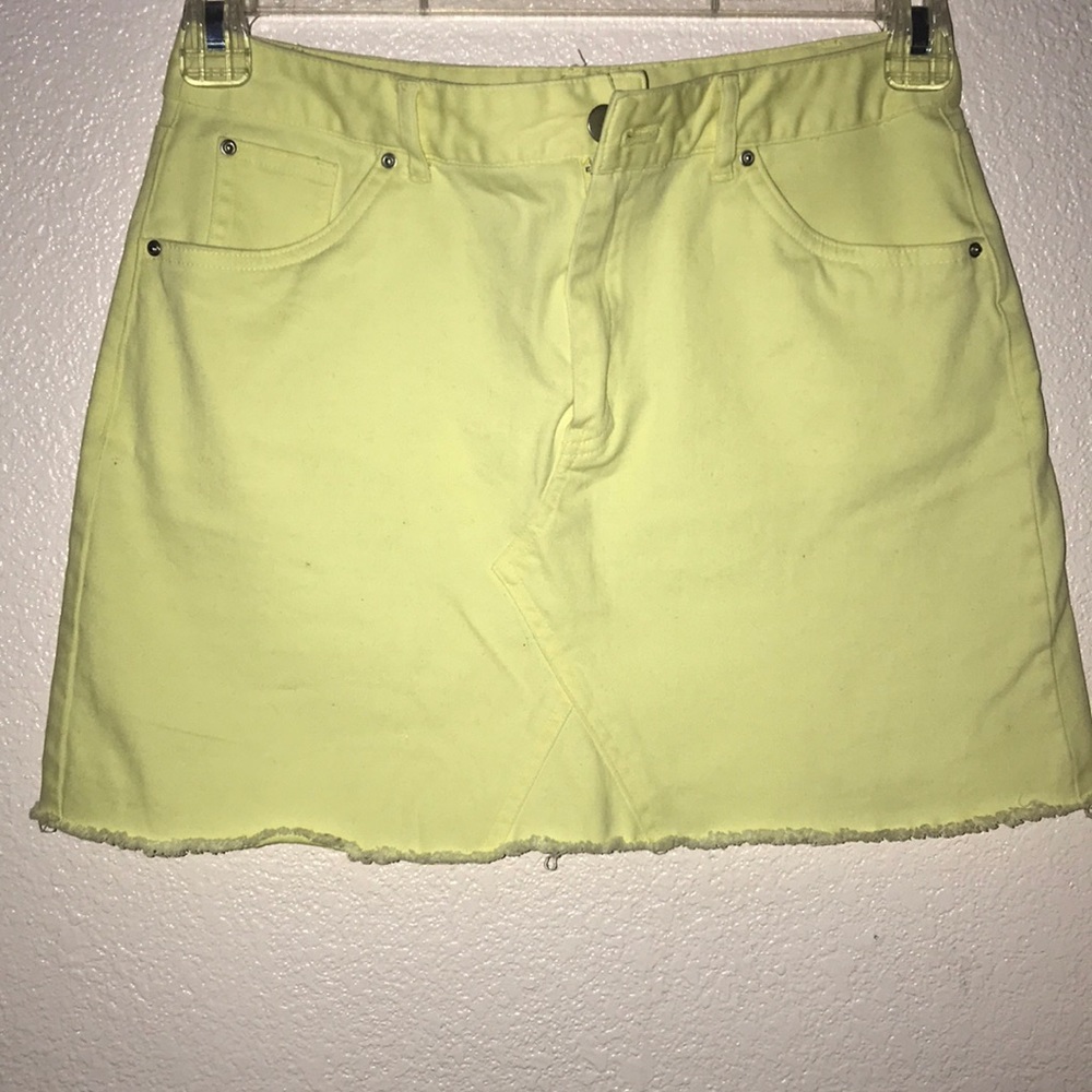 Yellow jean skirt